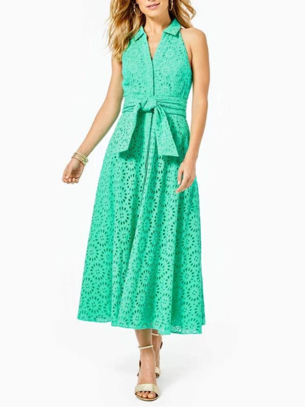 LILLY PULITZER Chrisella Eyelet Embroidered Midi Shirtdress